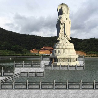 天平石雕    大理石观音菩萨站像石雕寺院祭祀佛像大型滴水观音汉白玉雕刻摆件 