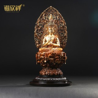 纯铜大日如来佛像摆件佛祖佛像家居工艺品佛堂摆设本命佛 
