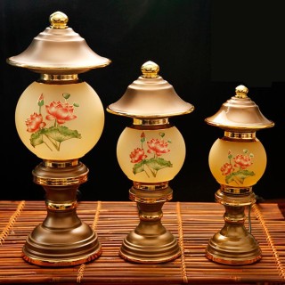 佛堂室内供佛像观音莲花灯宫灯神明灯彩荷led节能长明灯支2支包邮 