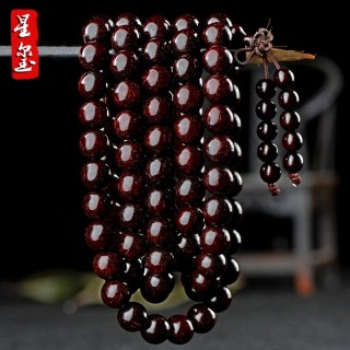 千年沧桑老料印度爆满金星小叶紫檀手串8mm108颗男款木佛珠 