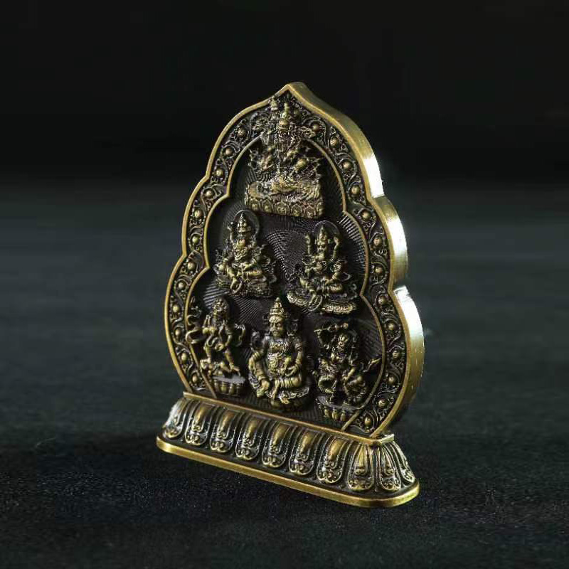 纯铜水财神五姓财神佛像佛堂摆件金色密宗居家用供奉鎏金民族用品