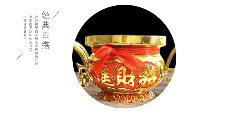 炫鑫佛艺 香炉家用铜合金招财插香香炉公司供关公招财香炉