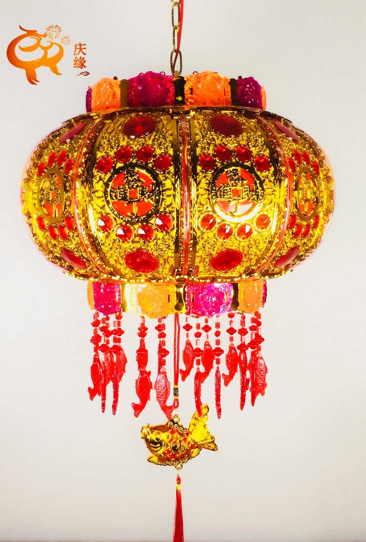 庆缘LED金花旋转灯笼