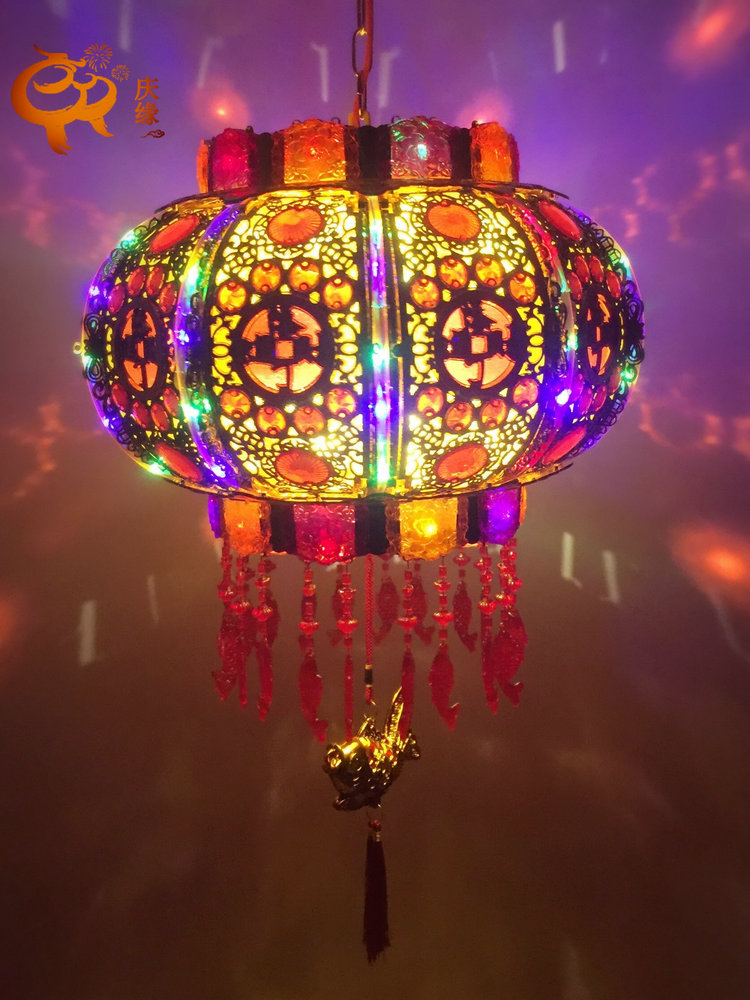 庆缘LED金花旋转灯笼