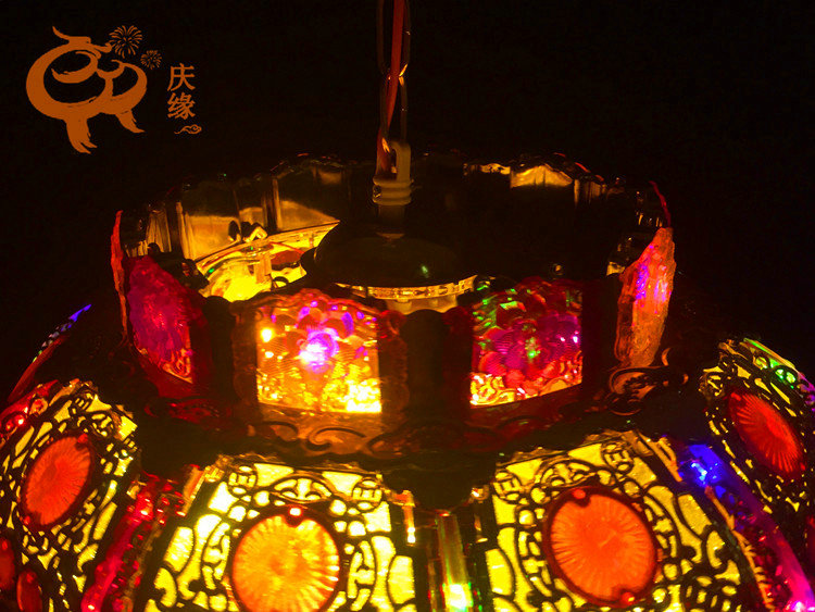 庆缘LED金花旋转灯笼