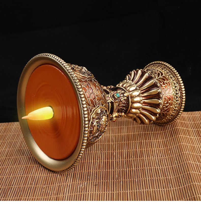 新款佛教祥云电子酥油供灯佛前供奉油灯3D火苗锂电池充电佛灯批发