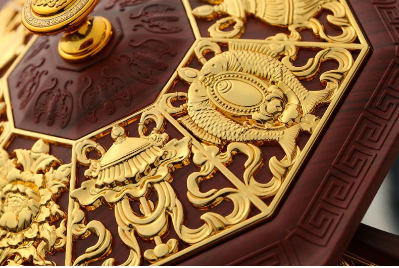 厂家直销藏式八吉祥八角果盘素面供果盘干果盒不锈钢内胆茶几摆件