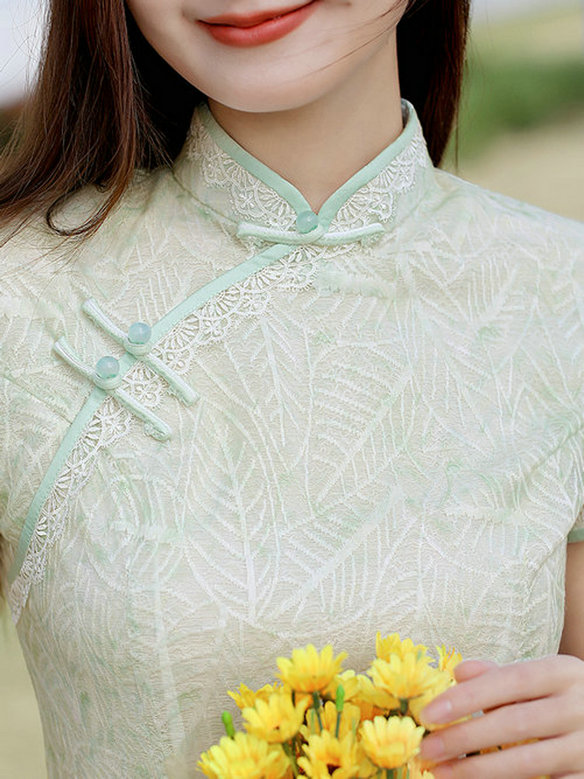 新款复古年轻款少女小清新甜美改良蕾丝连衣裙夏季