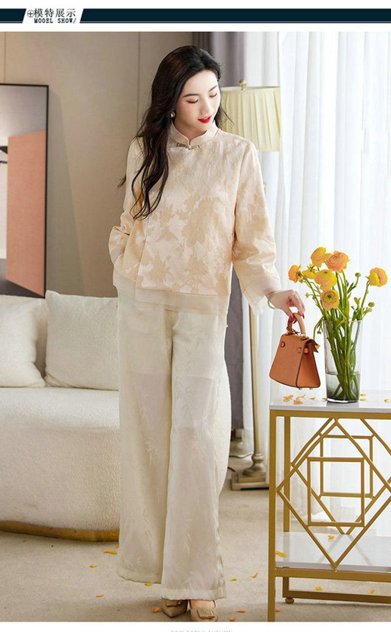 复古斜襟盘扣民族风日常款上衣外套茶服