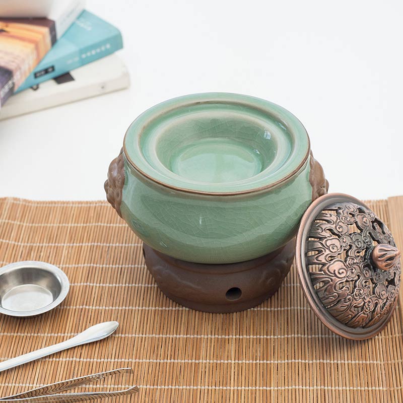 定时调温电子熏香炉陶瓷精油灯木屑粉醋家用室内插电檀沉小品香炉 