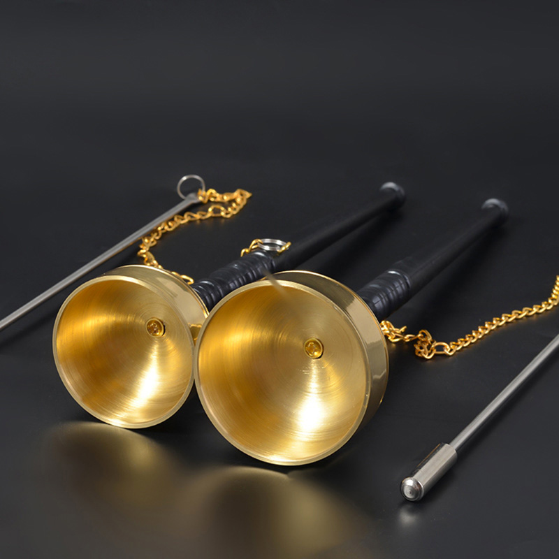 寺庙法会引磬佛教用品法器纯铜直杆引磬长柄引庆铜磬引擎佛乐铜钟 