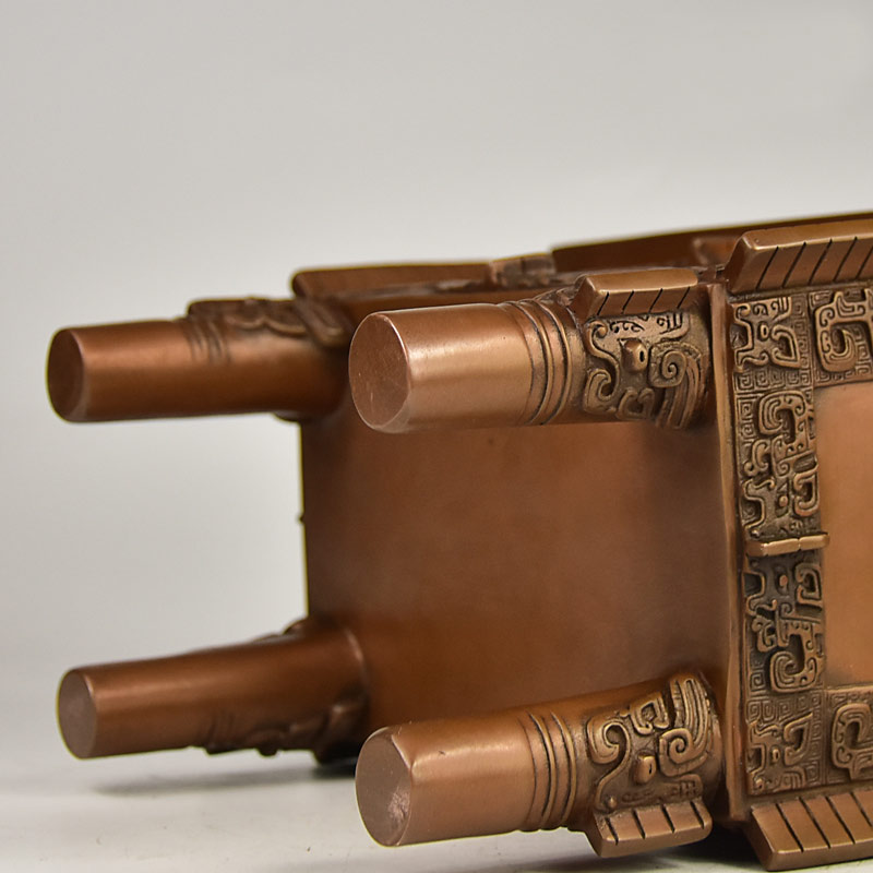 司母戊鼎摆件紫铜工艺品招财聚财家居风水仿古青铜器店铺开业礼品 