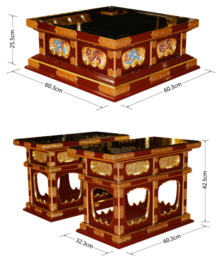  文新佛具  护摩坛 纯手工实木制作钢琴烤漆手工金具饰品手工彩绘24K贴金