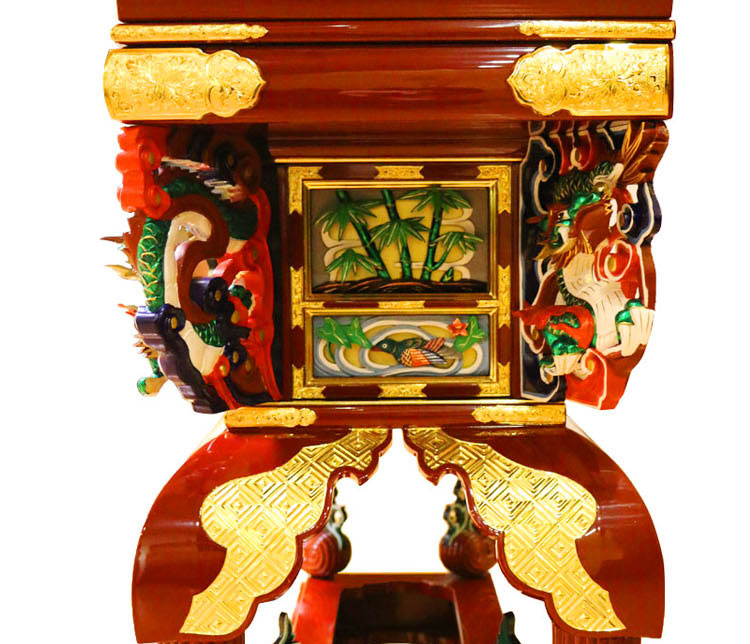  文新佛具  六鸟供桌 纯手工实木制作钢琴烤漆手工金具饰品手工彩绘24K贴金