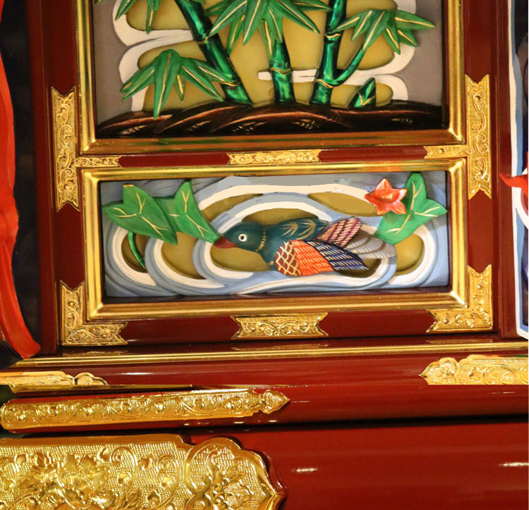  文新佛具  六鸟供桌 纯手工实木制作钢琴烤漆手工金具饰品手工彩绘24K贴金