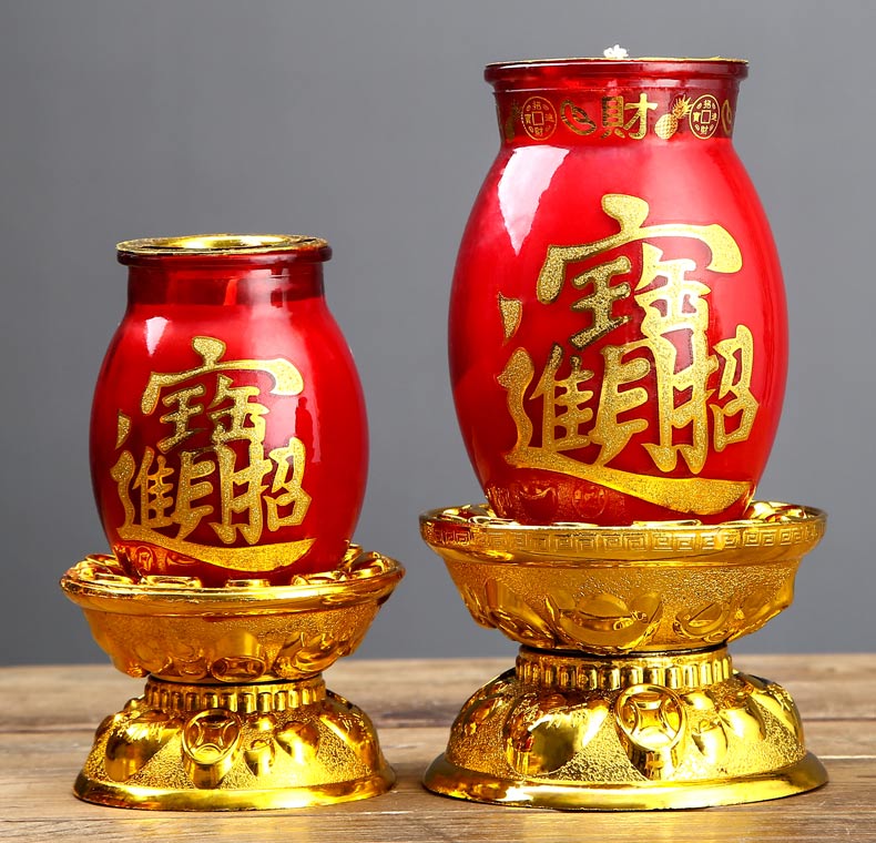 招财酥油灯 供佛长明灯 3天斗烛蜡烛台酥油灯座家用批发