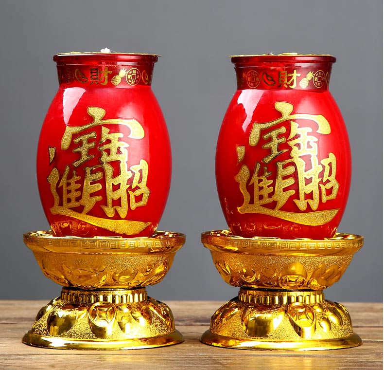 招财酥油灯 供佛长明灯 3天斗烛蜡烛台酥油灯座家用批发