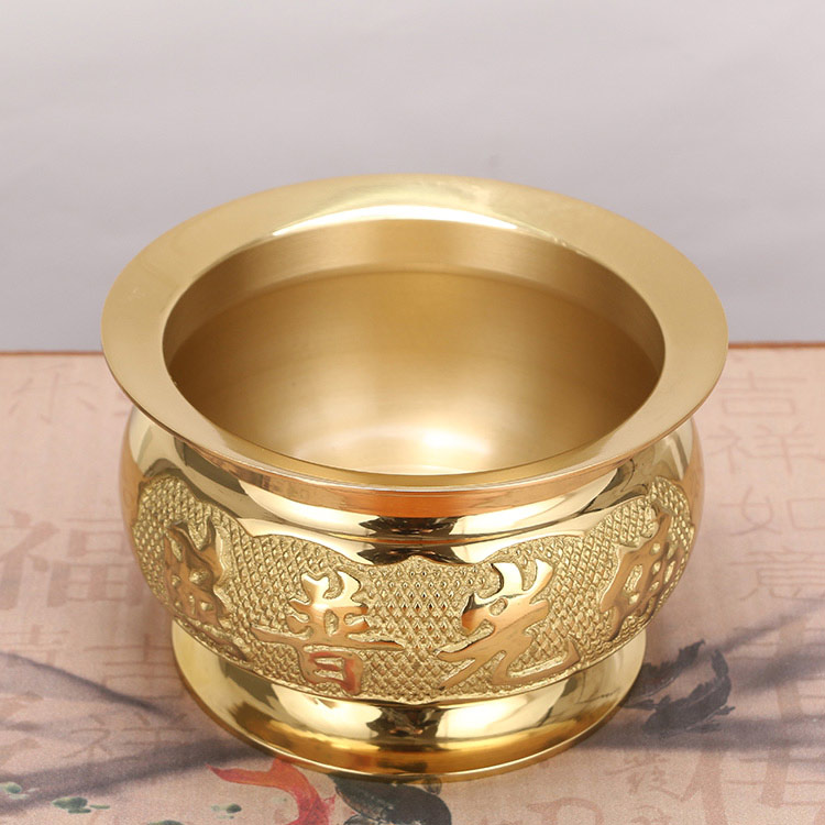供佛香炉佛字心经炉佛堂供奉香薰炉香插立香盘香炉黄铜