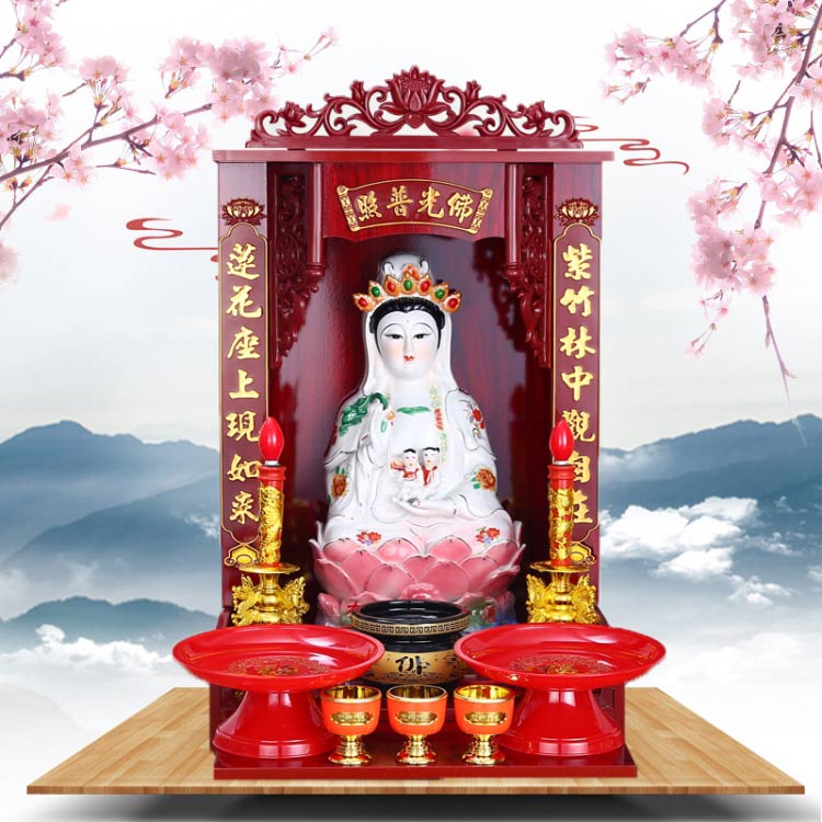 广式吊柜佛龛佛盒神楼神龛神台佛柜供桌供奉佛像供台财神爷观音