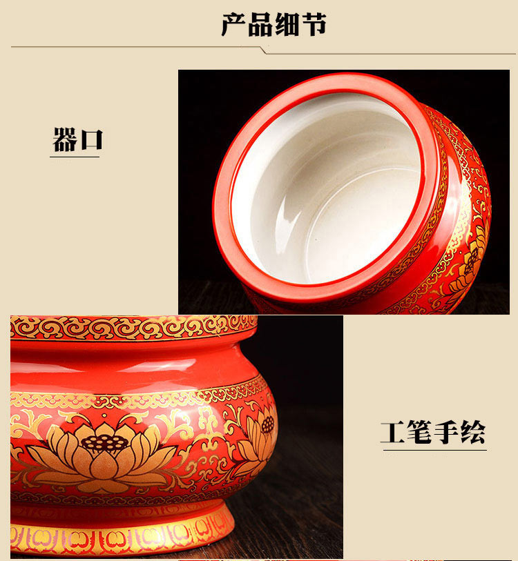 居室佛具陶瓷香炉 佛教用品佛堂香插供佛线香炉莲花心经 
