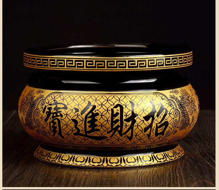 居室佛具陶瓷香炉 佛教用品佛堂香插供佛线香炉莲花心经 