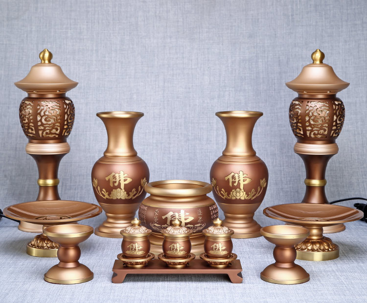 古沉莲花香炉供佛香炉纯铜檀香炉线香竹签香炉供奉插香炉家用室内