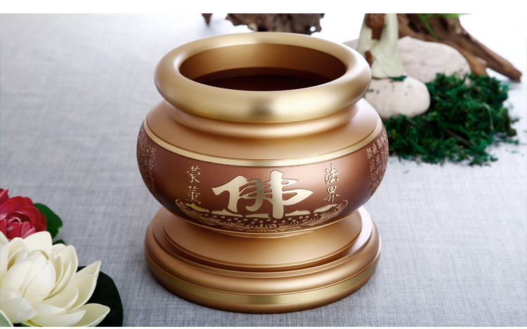 古沉莲花香炉供佛香炉纯铜檀香炉线香竹签香炉供奉插香炉家用室内