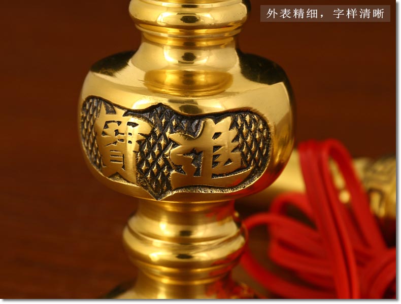 纯铜烛台招财进宝关公烛灯文武财神插电蜡烛灯供佛长明灯led供灯 