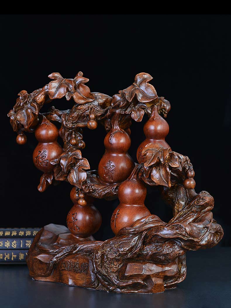 招财葫芦摆件客厅新中式家居酒柜装饰品博古架玄关工艺品创意摆设 