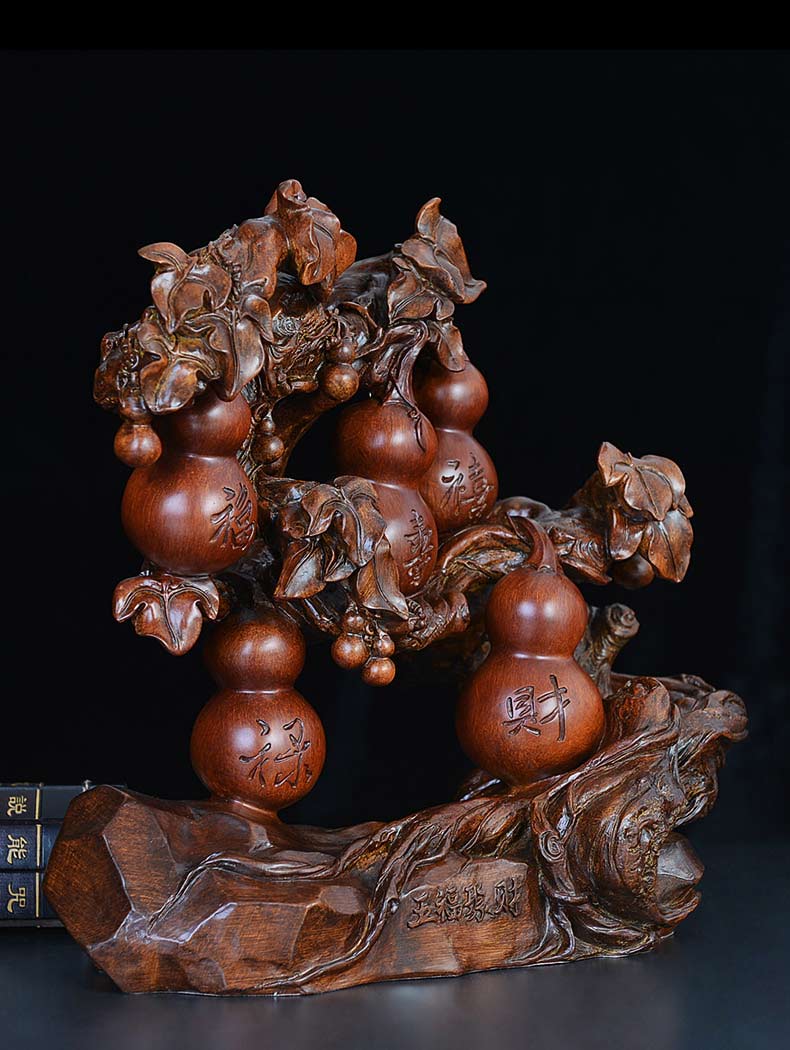 招财葫芦摆件客厅新中式家居酒柜装饰品博古架玄关工艺品创意摆设 