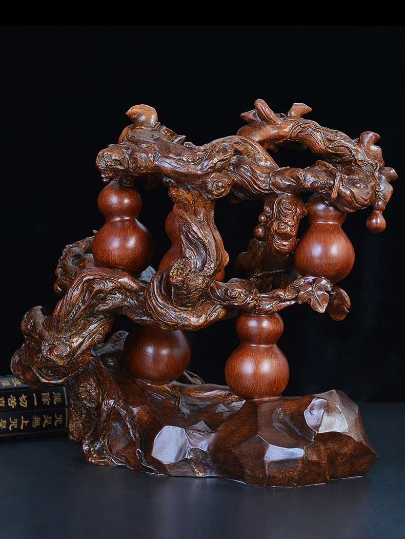 招财葫芦摆件客厅新中式家居酒柜装饰品博古架玄关工艺品创意摆设 