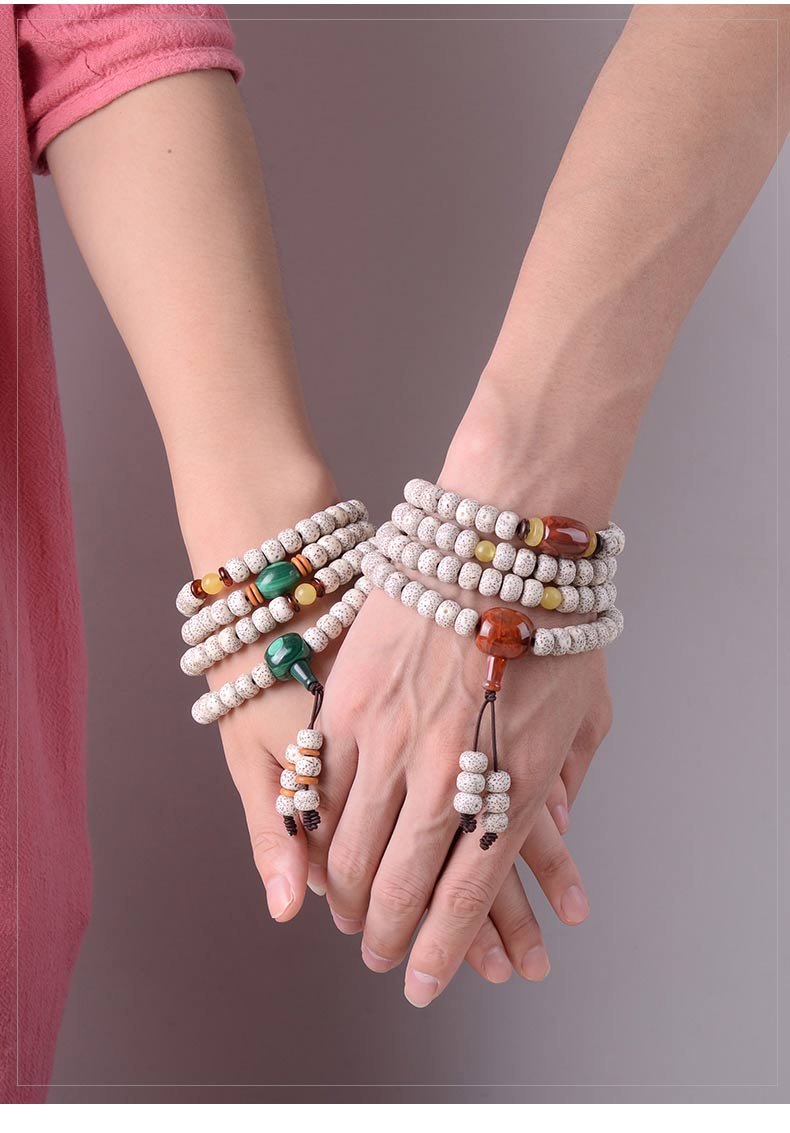 星月菩提手串108颗正月项链男女士南红蜜蜡菩提子佛珠手链