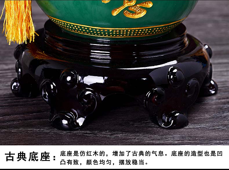 酒柜装饰品摆件电视柜家居客厅玄关平安如意花瓶摆设乔迁新居礼品 