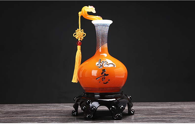 酒柜装饰品摆件电视柜家居客厅玄关平安如意花瓶摆设乔迁新居礼品 