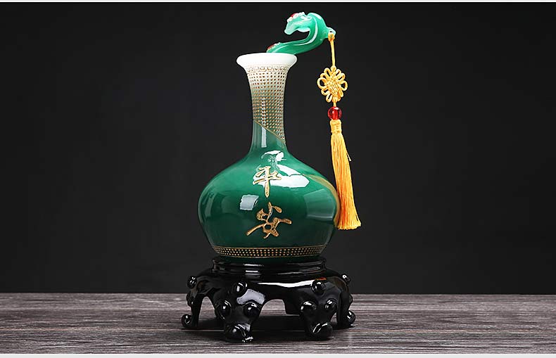 酒柜装饰品摆件电视柜家居客厅玄关平安如意花瓶摆设乔迁新居礼品 