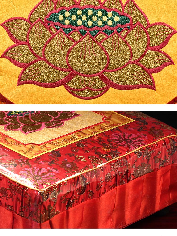 大礼拜垫拜佛垫天然顺滑加厚实木高档绣花丝绸拜凳拜椅打坐垫跪垫 