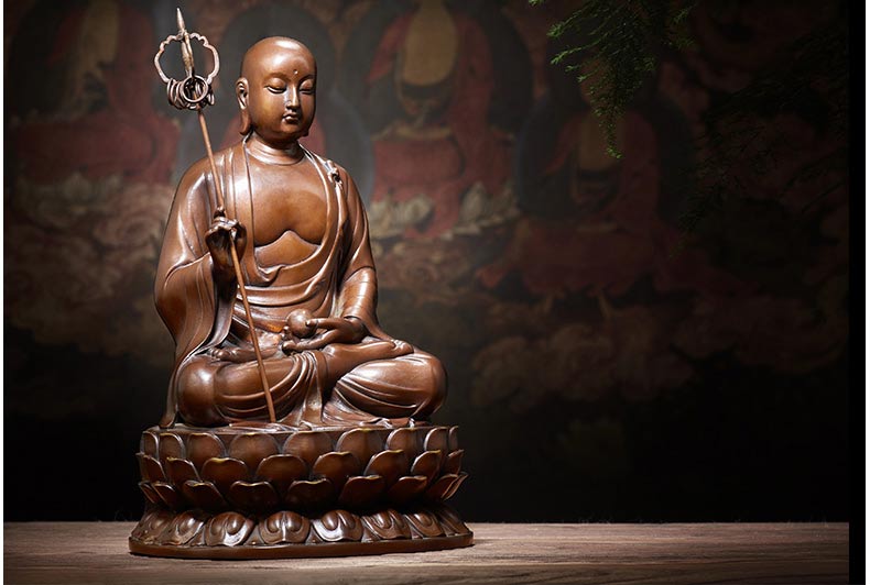 纯铜佛像 地藏王菩萨 娑婆三圣地藏菩萨佛像摆件 